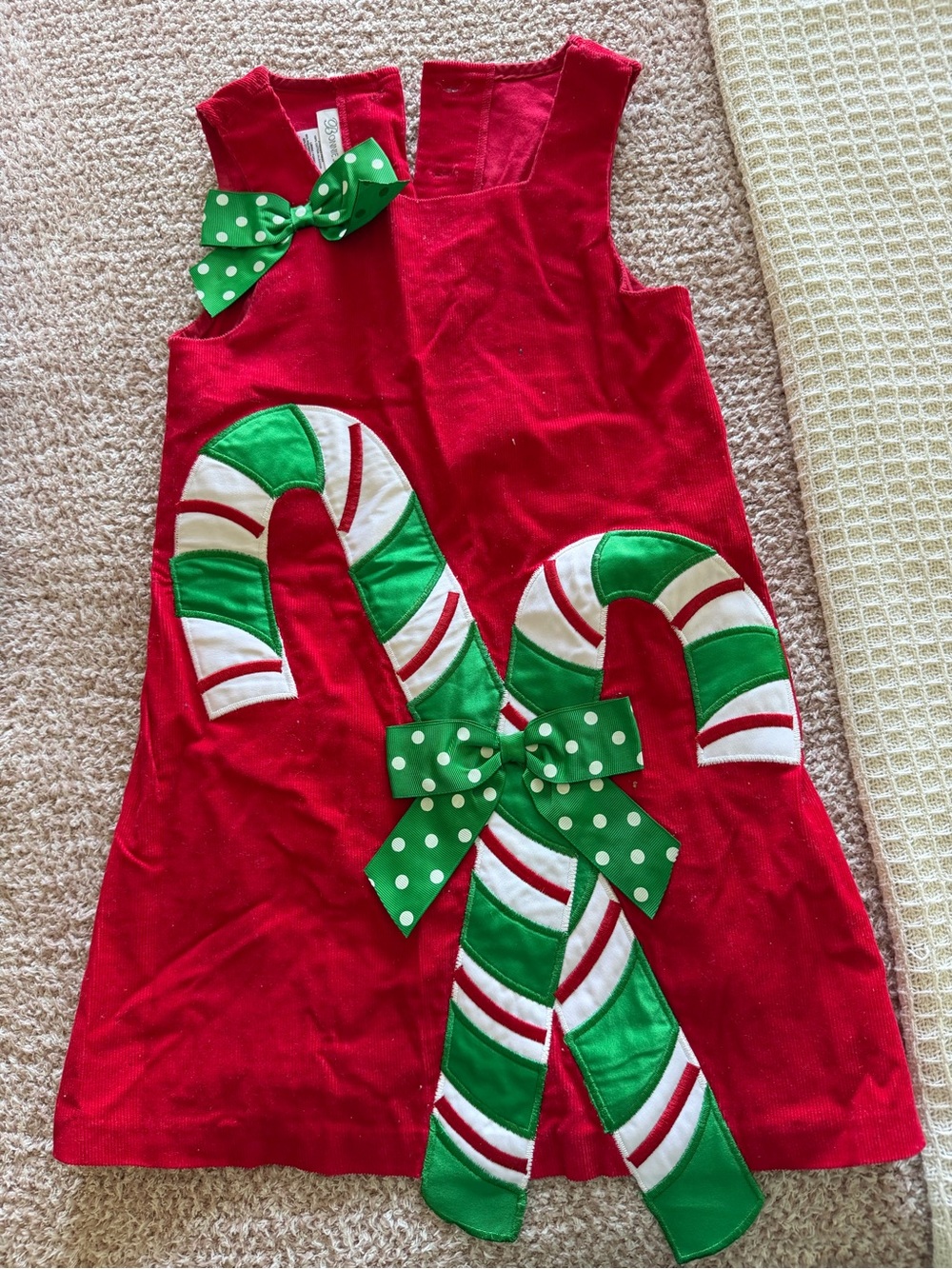 Bonnie Jean Red Holiday Candy Cane Dress for girls